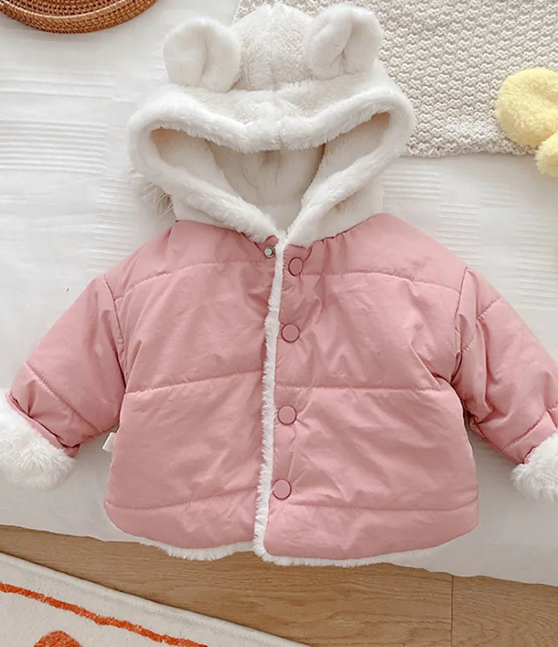 Winter Baby Girls Fur Lining Jacket