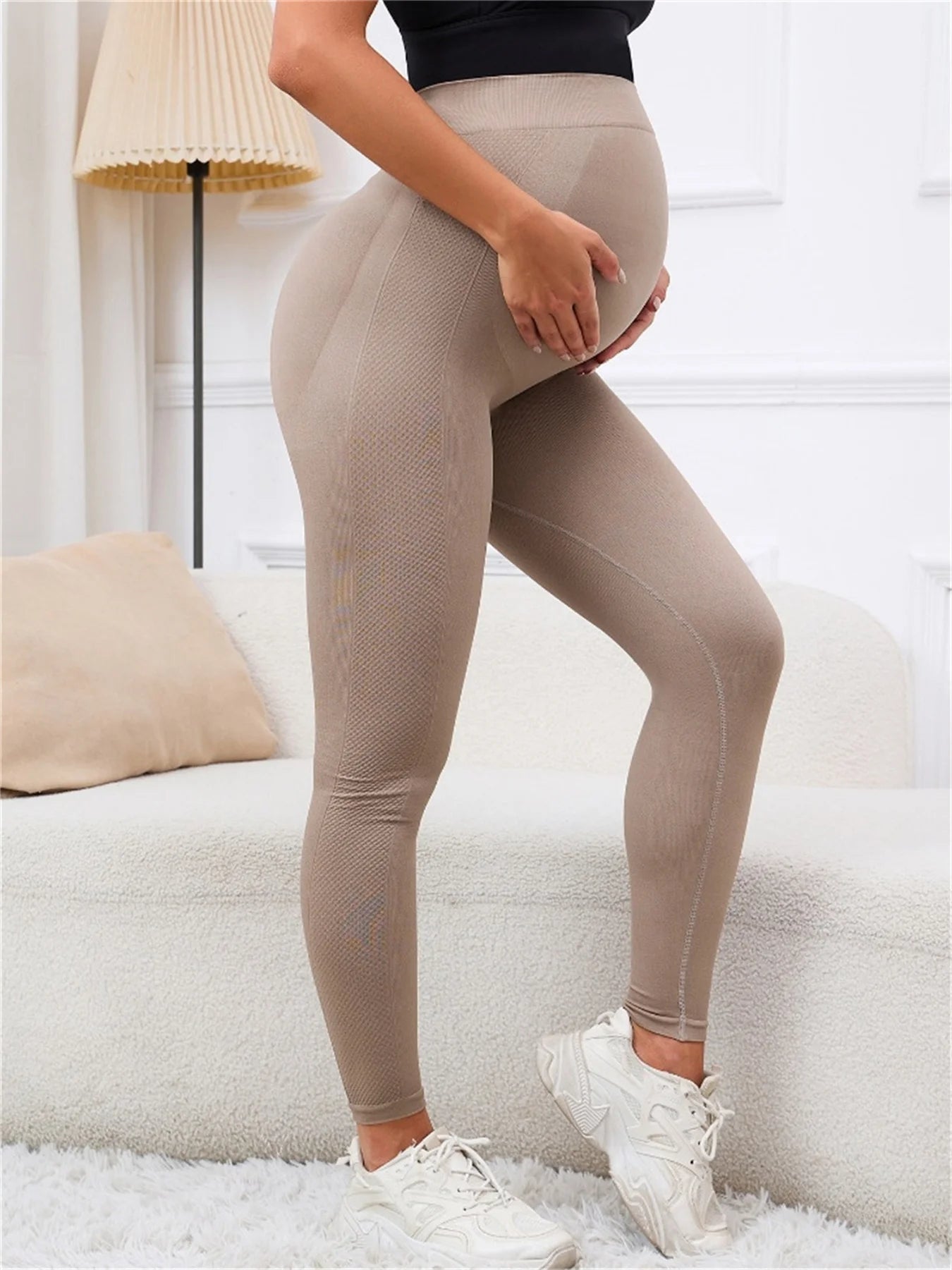 Womens Butterluxe Maternity Leggings Over The Belly