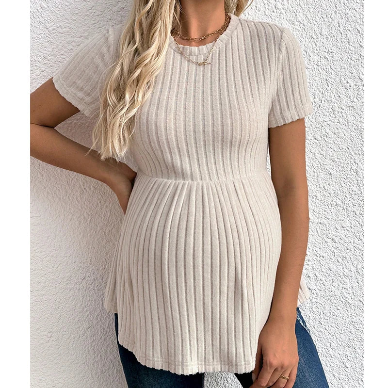 Womens  Knitted Tees Short Sleeve