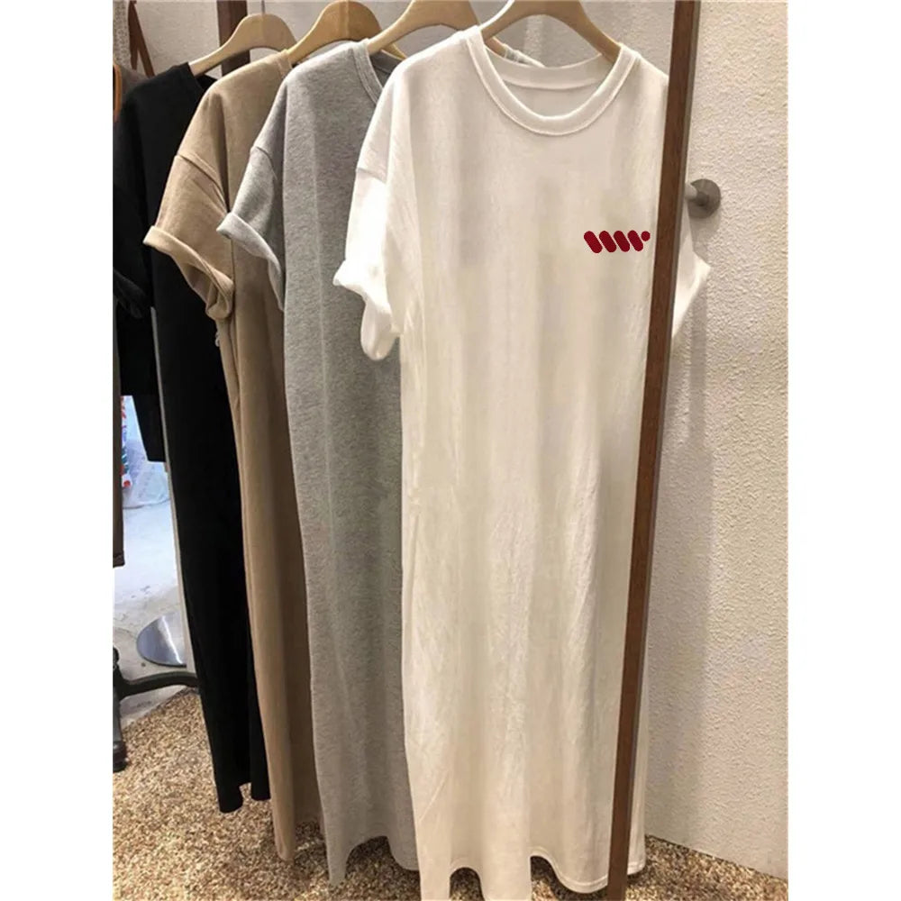 Casual Short-sleeved Round Neck Maternity Dress