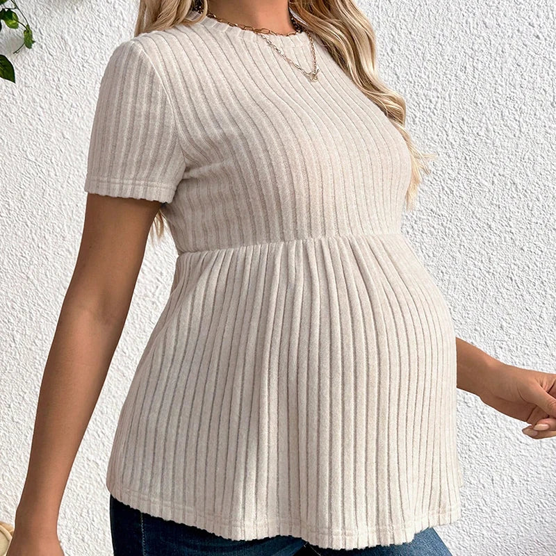 Womens  Knitted Tees Short Sleeve