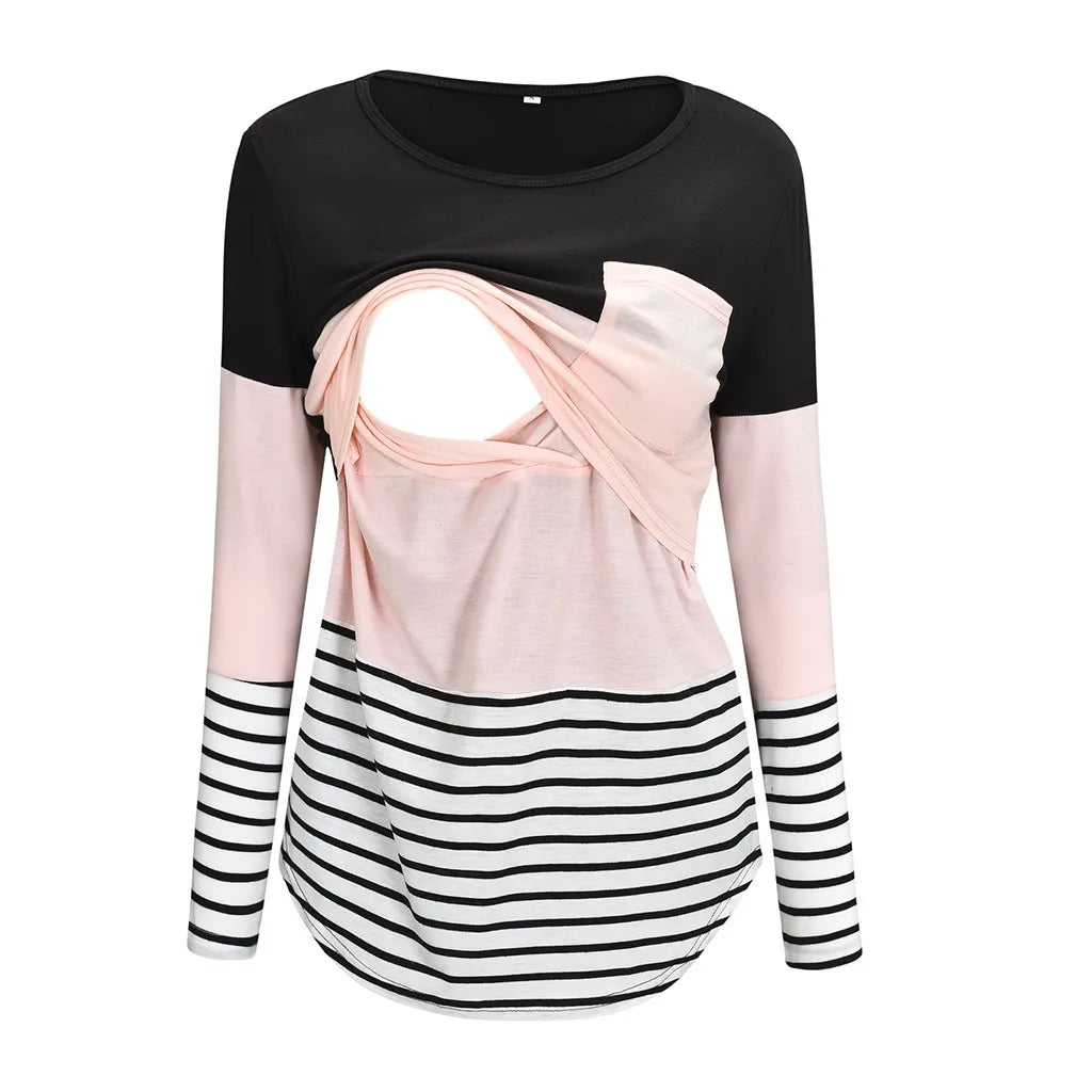 Breastfeeding T Shirts Casual Loose Long Sleeve