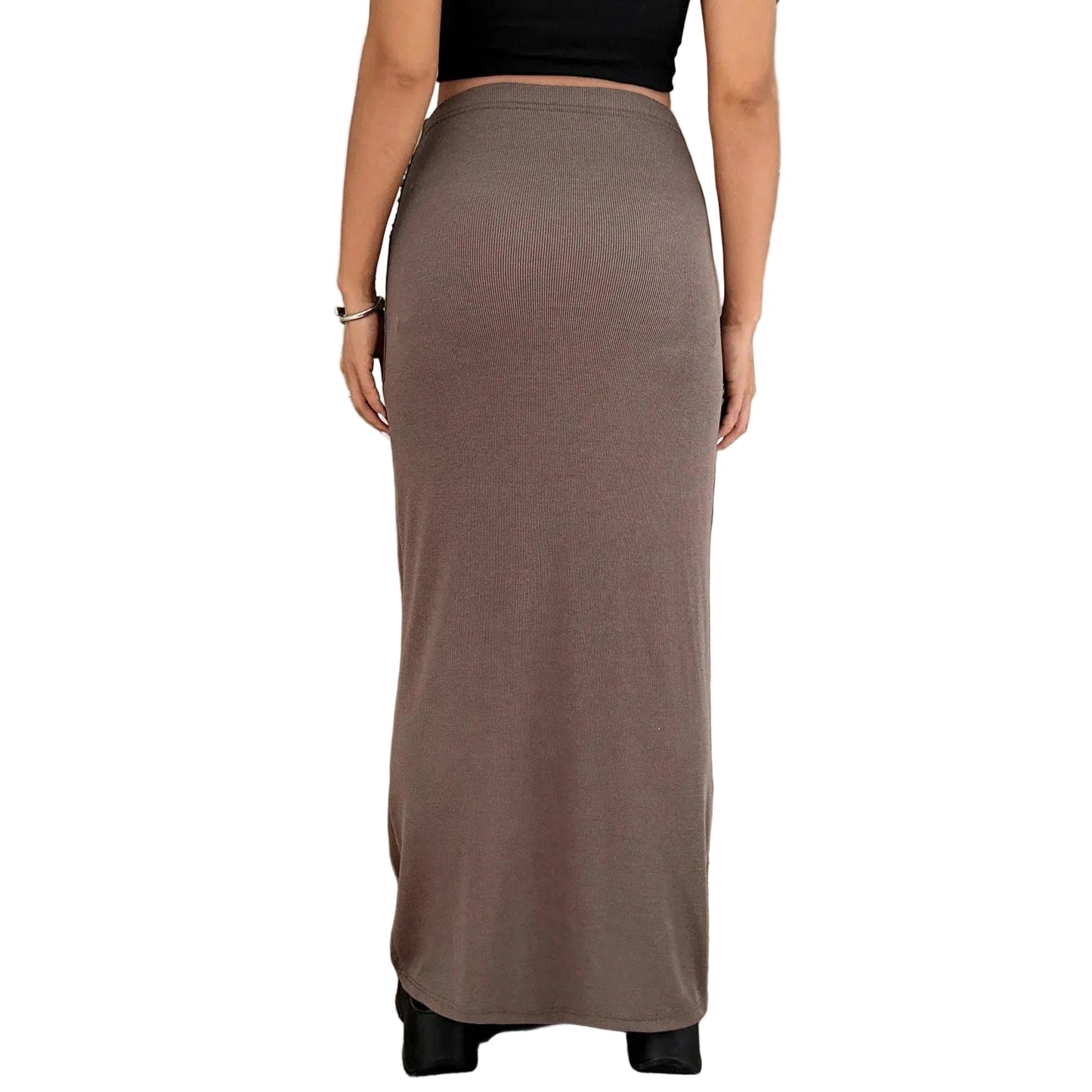 Maternity Knitted High-waisted Long Skirt