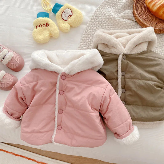 Winter Baby Girls Fur Lining  Jacket