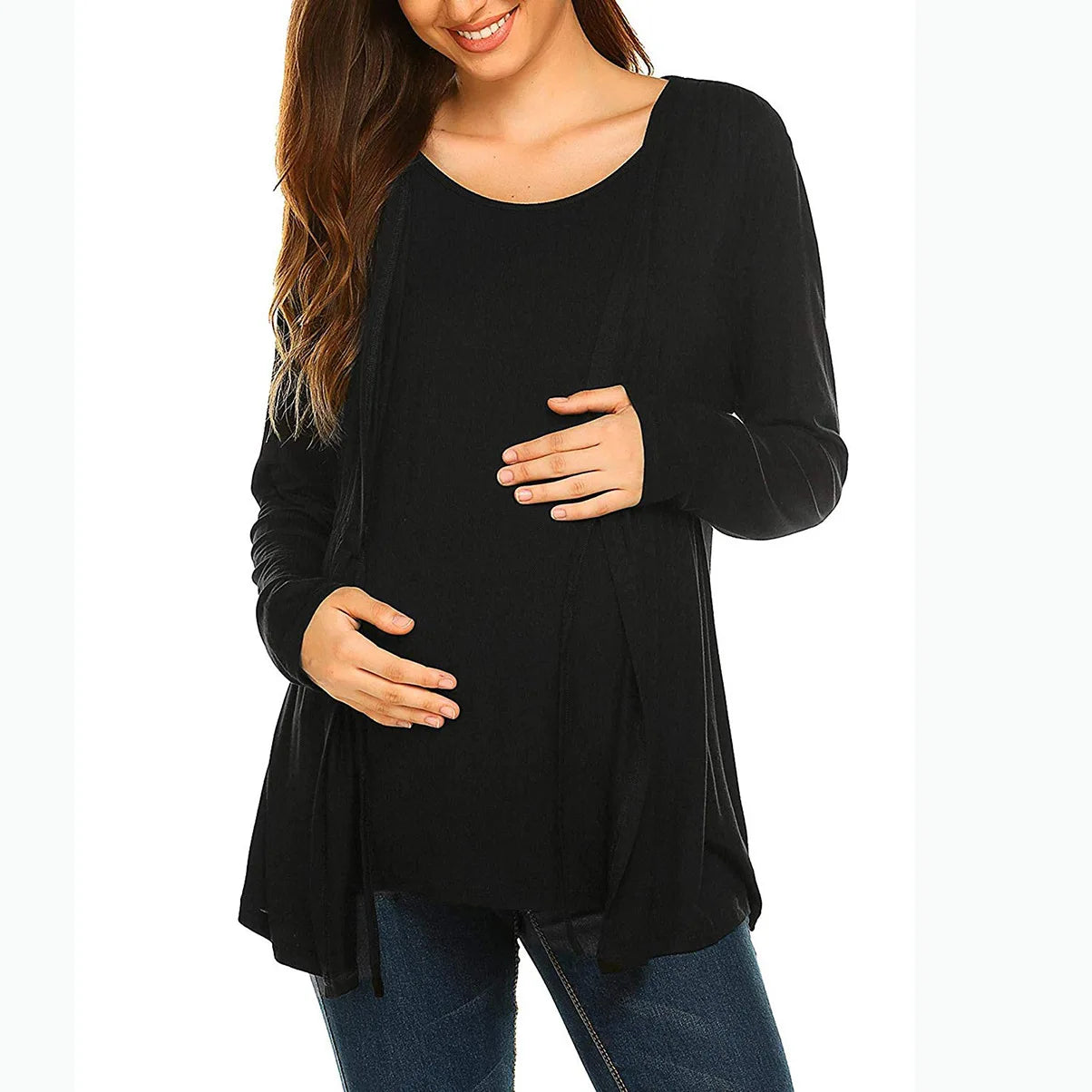Long Sleeve  Lace Up Breastfeeding Outwear
