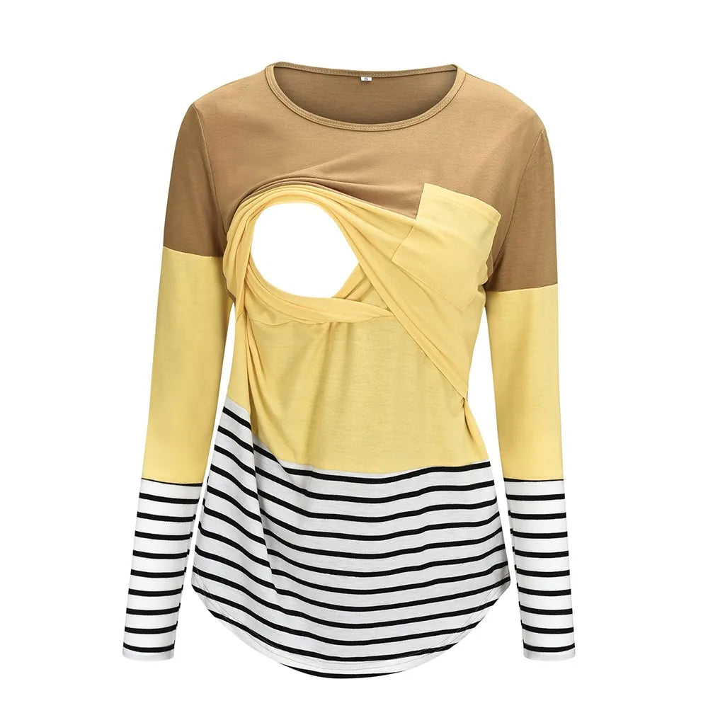 Breastfeeding T Shirts Casual Loose Long Sleeve