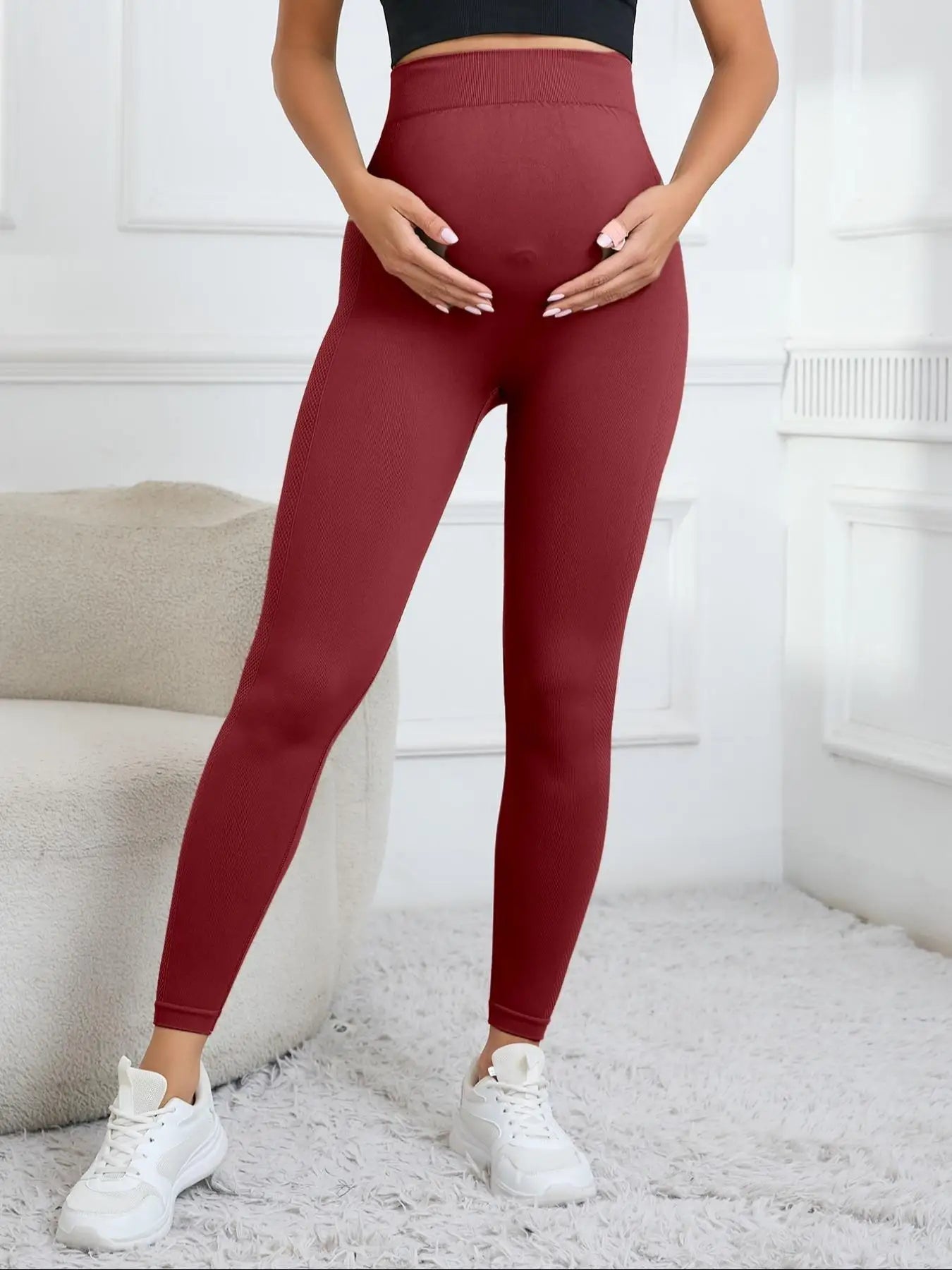 Womens Butterluxe Maternity Leggings Over The Belly