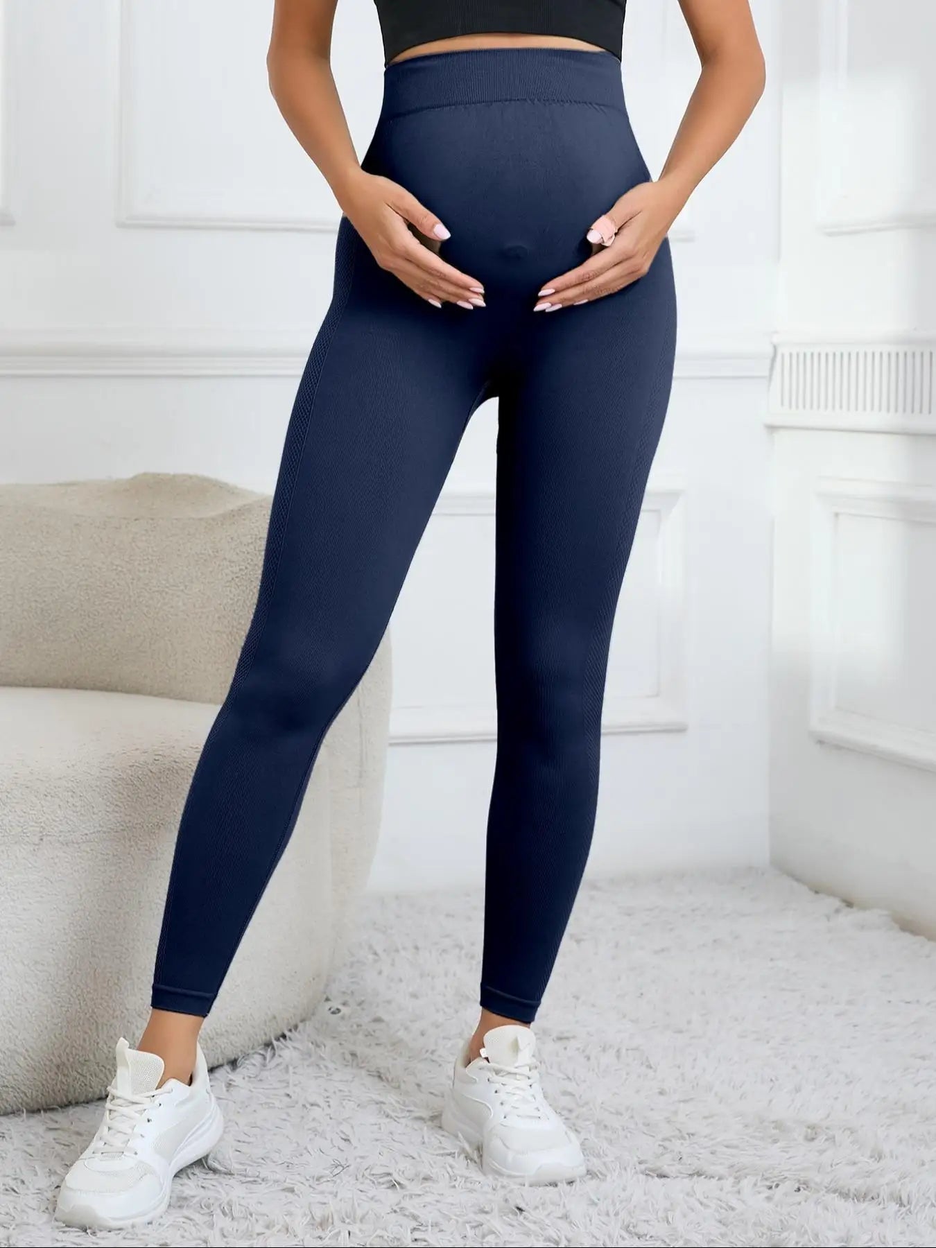 Womens Butterluxe Maternity Leggings Over The Belly