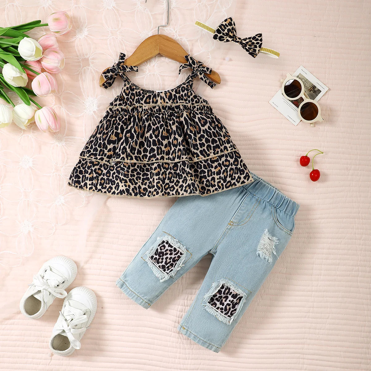 3 PieceToddler Girl Set Leopard Print