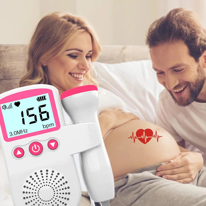 Doppler Fetal Heart Rate Monitor Fetal Health Pulse Detector Infant Heart Rate Detector 3.0MHz High Sensitivity and Precision Pr