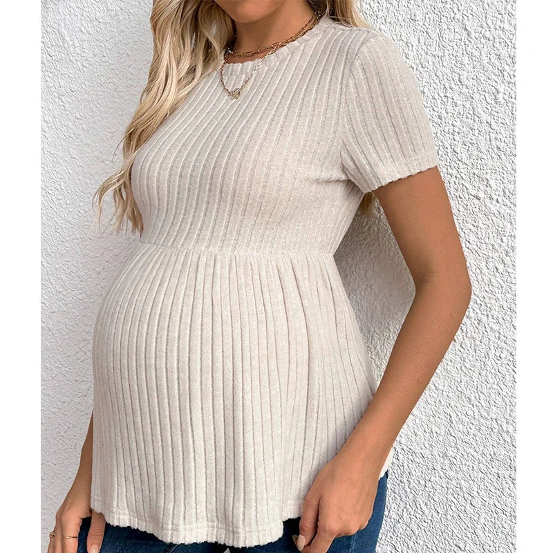 Womens  Knitted Tees Short Sleeve
