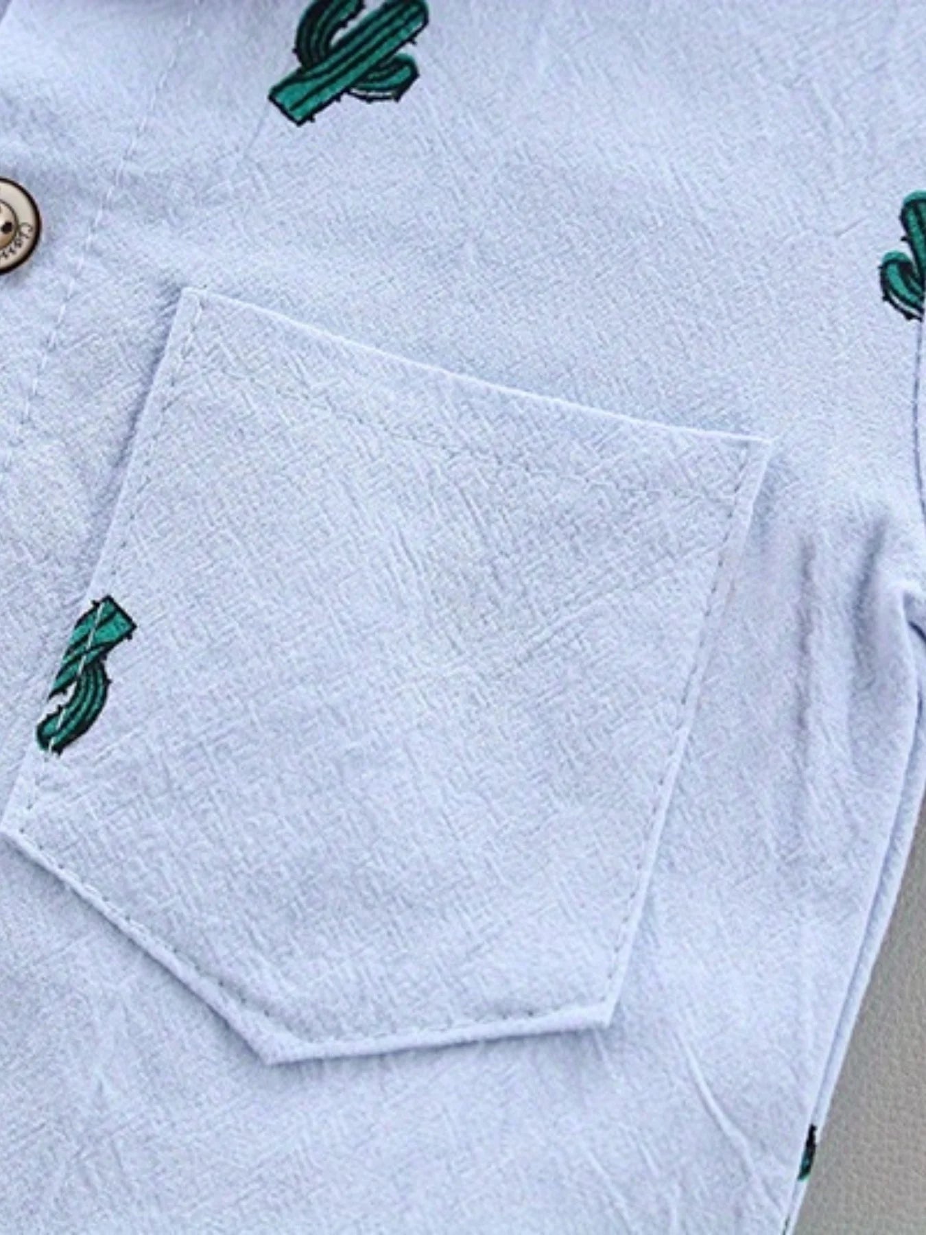 Cactus Pattern Short Sleeve Shirt And Shorts Set