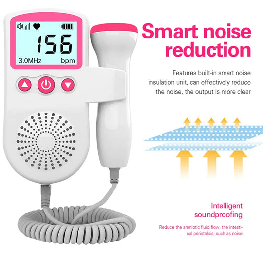 Doppler Fetal Heart Rate Monitor Fetal Health Pulse Detector Infant Heart Rate Detector 3.0MHz High Sensitivity and Precision Pr