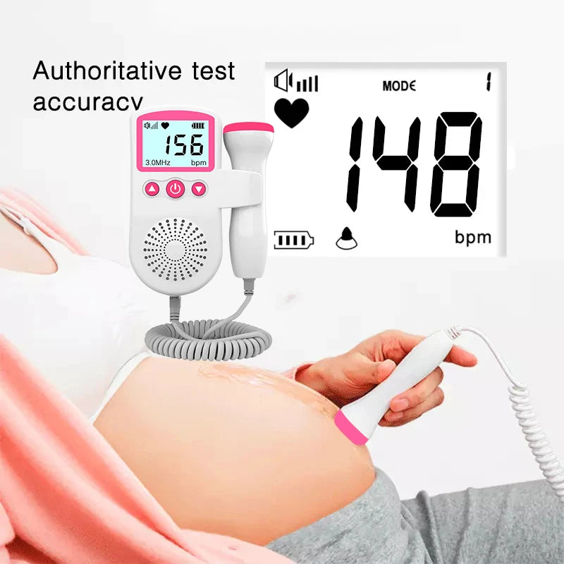 Doppler Fetal Heart Rate Monitor Fetal Health Pulse Detector Infant Heart Rate Detector 3.0MHz High Sensitivity and Precision Pr