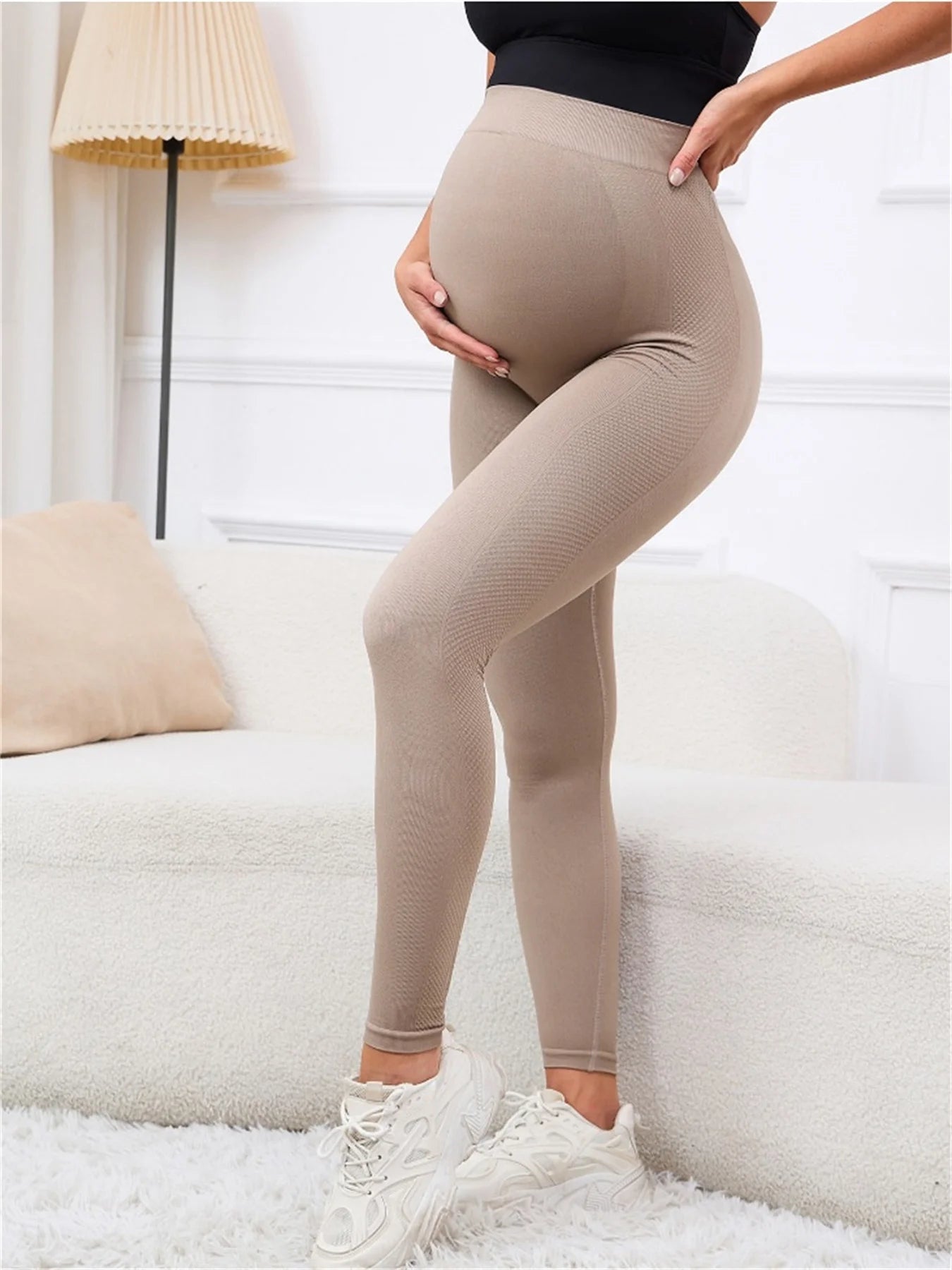 Womens Butterluxe Maternity Leggings Over The Belly