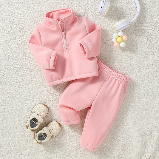Baby Girl Winter Clothes Solid Color 2 Piece Set