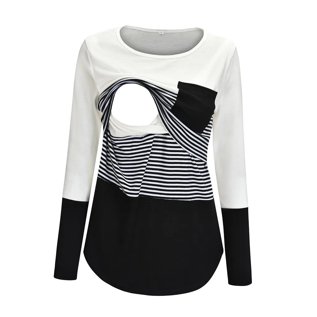Breastfeeding T Shirts Casual Loose Long Sleeve