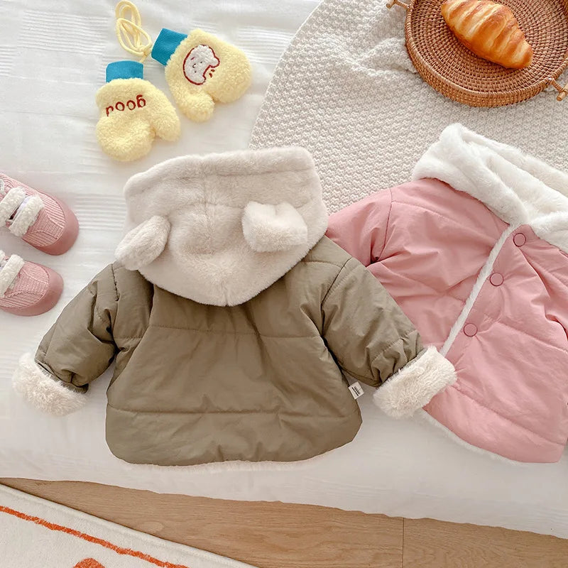 Winter Baby Girls Fur Lining  Jacket